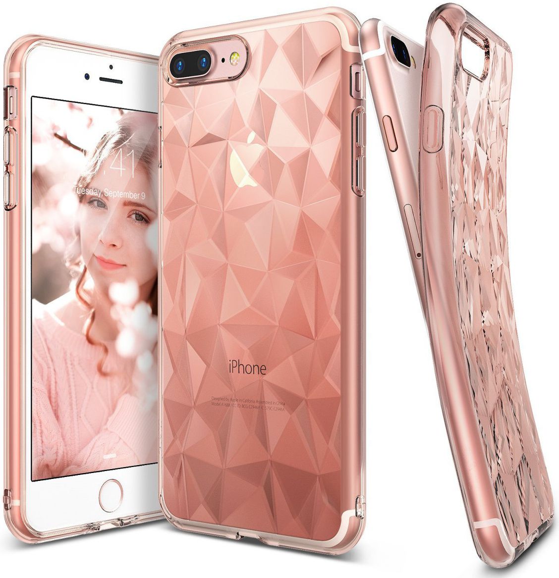 Ringke Air Prism Apple iPhone 7 Plus / 8 Plus Hoesje Roze Goud afbeelding 1