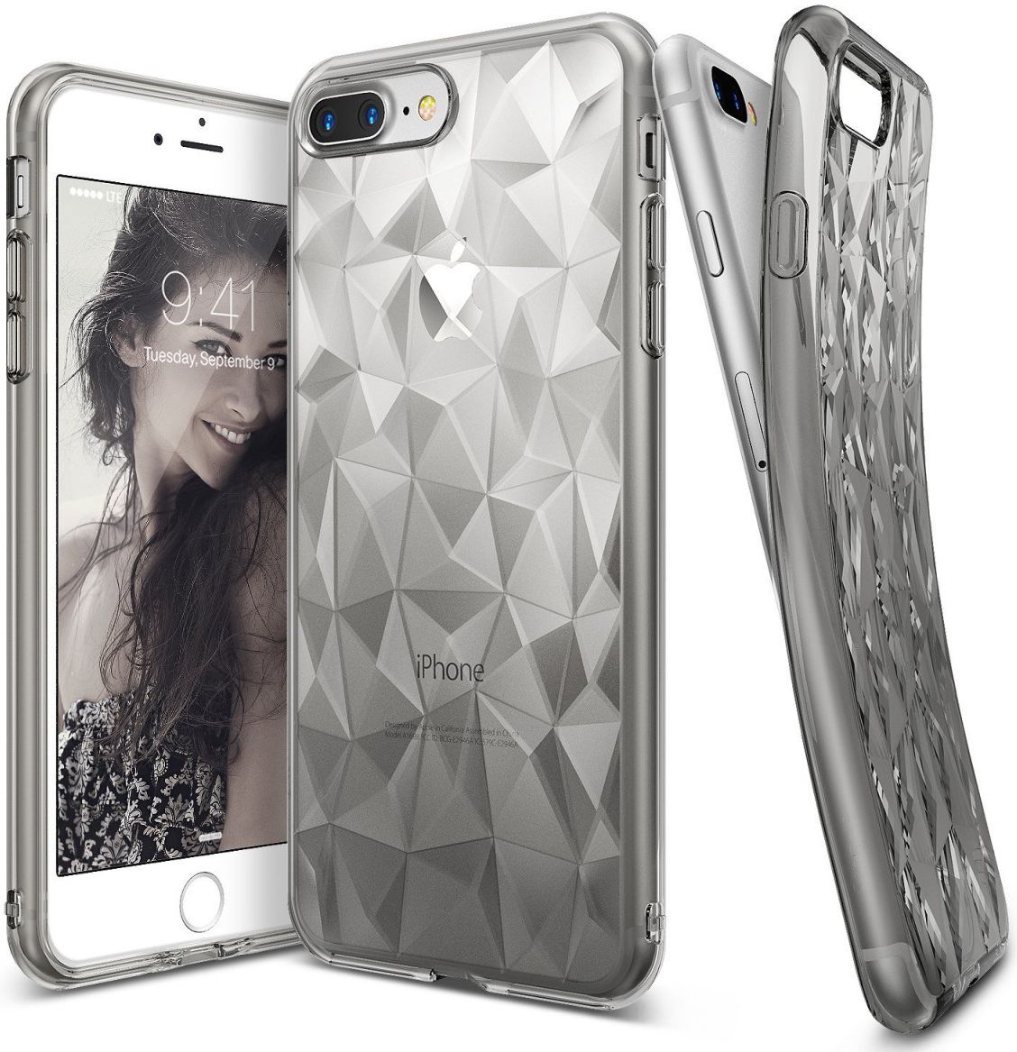 Ringke Air Prism Apple iPhone 7 Plus / 8 Plus Hoesje Transparant Zwart afbeelding 1