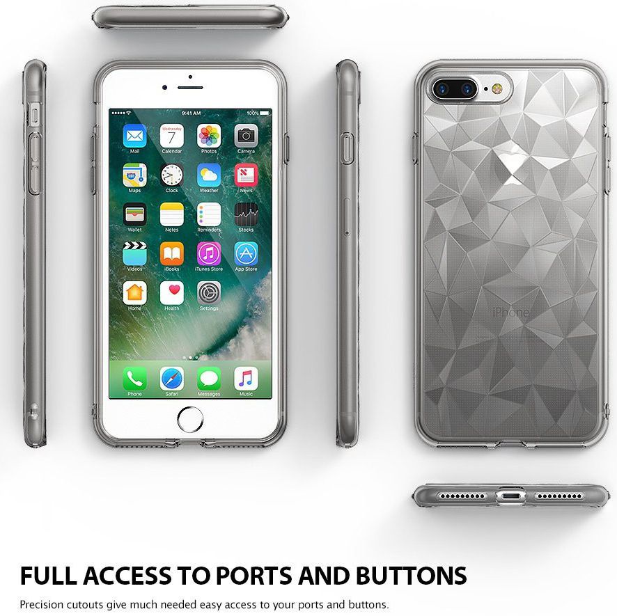 Ringke Air Prism Apple iPhone 7 Plus / 8 Plus Hoesje Transparant Zwart afbeelding 4