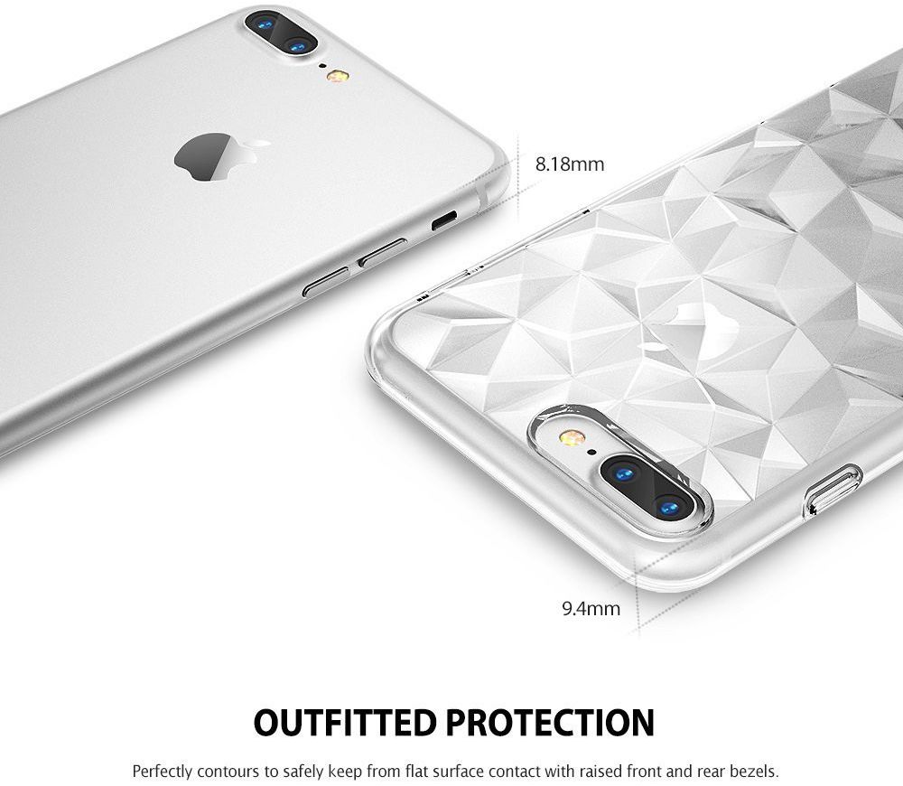 Ringke Air Prism Apple iPhone 7 Plus / 8 Plus Hoesje Transparant Zwart afbeelding 6
