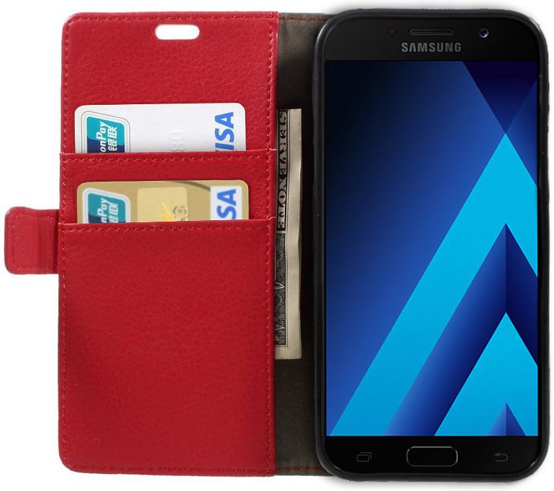 Samsung Galaxy A5 (2017) Portemonnee Hoesje Rood afbeelding 1
