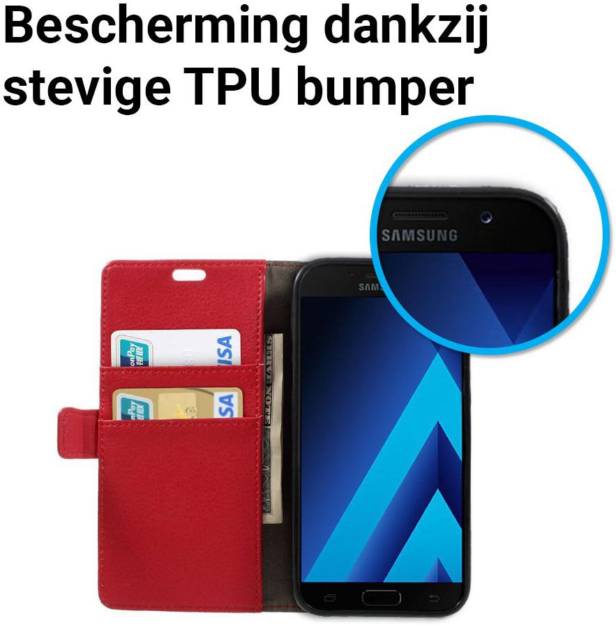 Samsung Galaxy A5 (2017) Portemonnee Hoesje Rood afbeelding 6