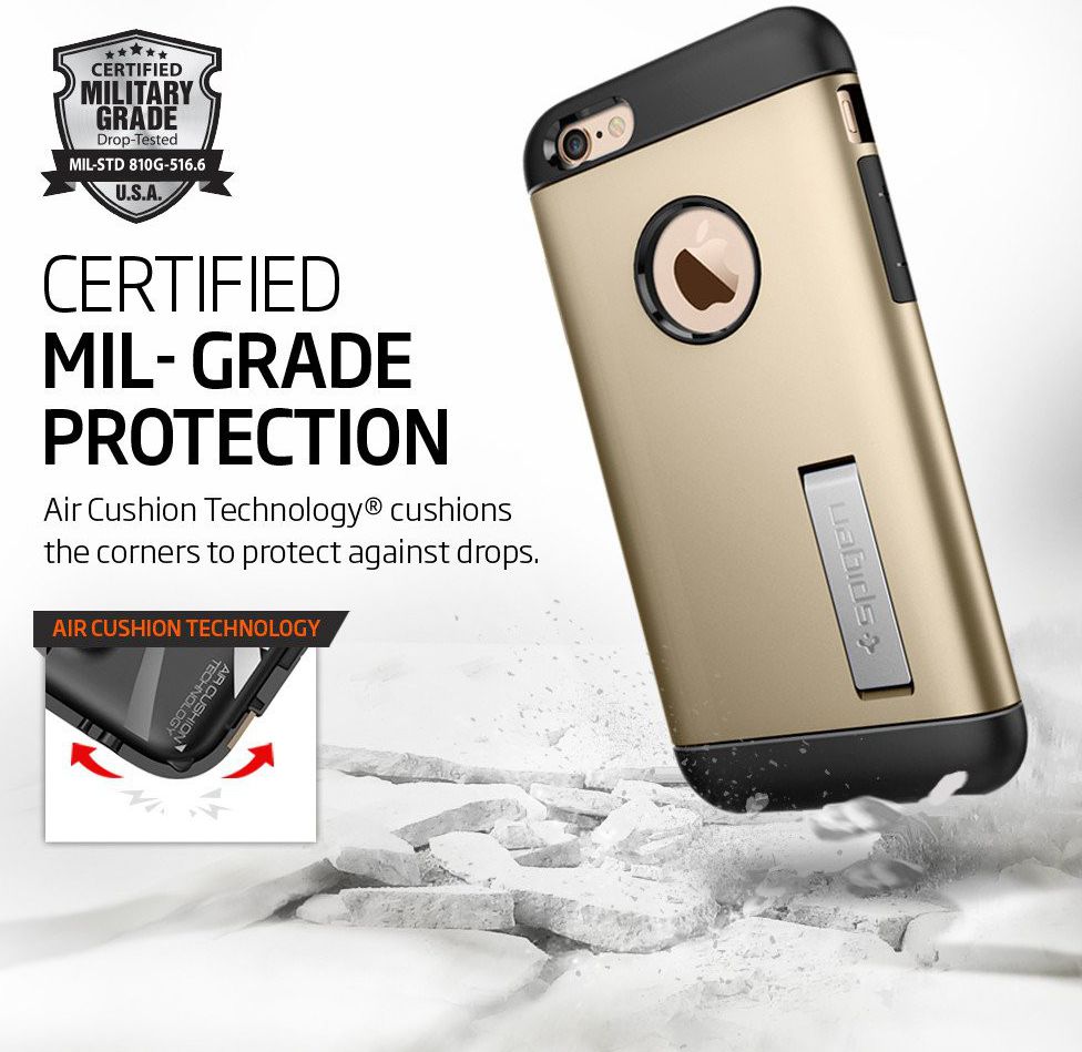 Spigen Slim Armor Case Apple iPhone 6S Champagne Gold afbeelding 10