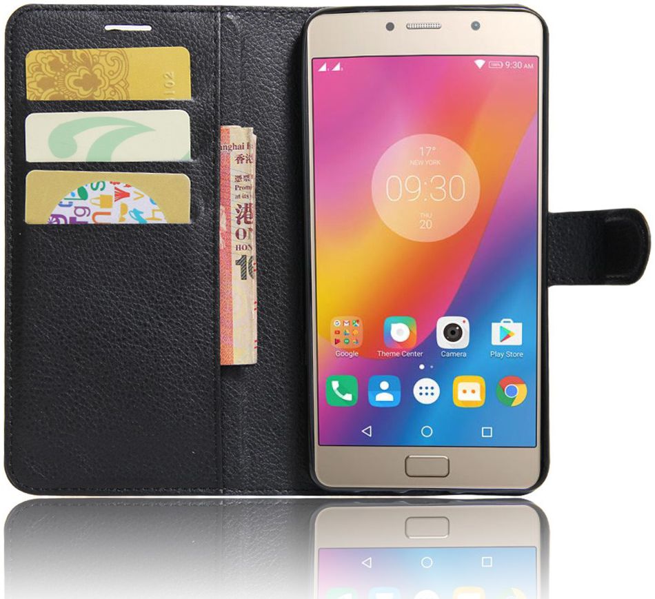 Lenovo P2 Portemonnee Hoesje Zwart afbeelding 1