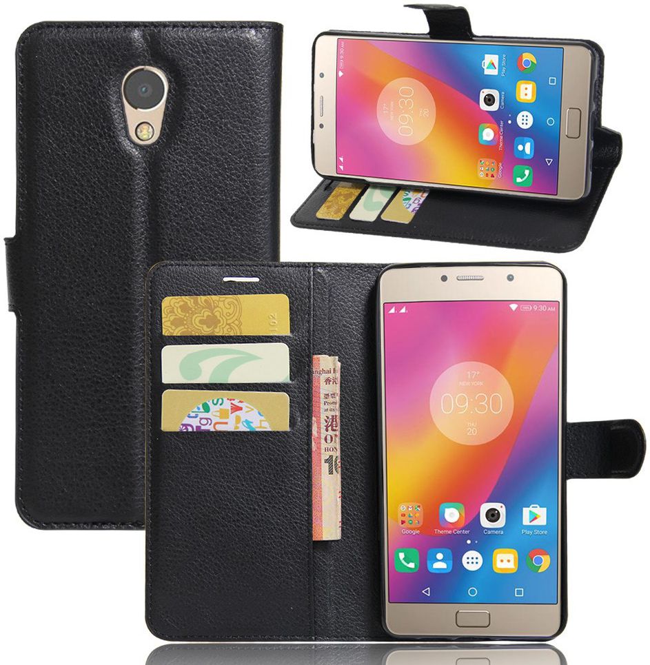 Lenovo P2 Portemonnee Hoesje Zwart afbeelding 7