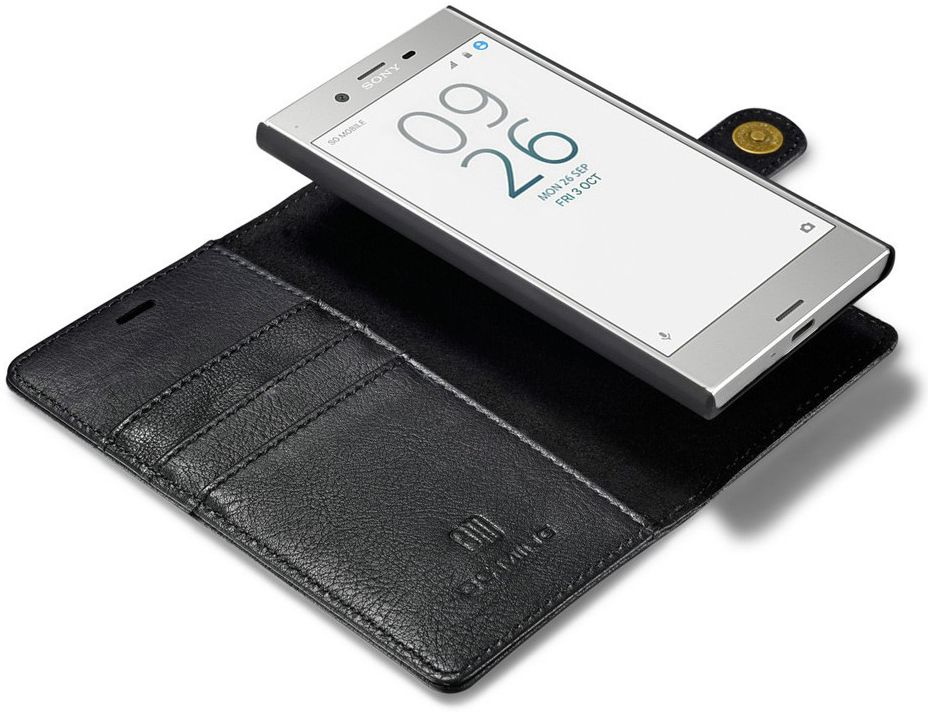 Sony Xperia XZ / XZs Echt Leren Portemonnee Hoesje Zwart afbeelding 11