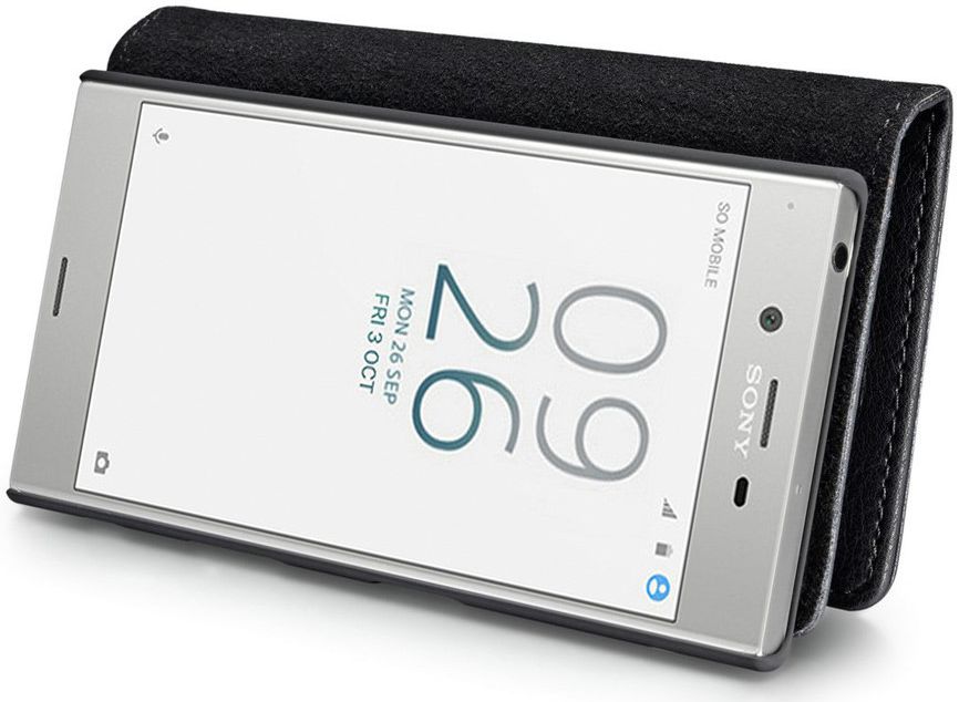 Sony Xperia XZ / XZs Echt Leren Portemonnee Hoesje Zwart afbeelding 12