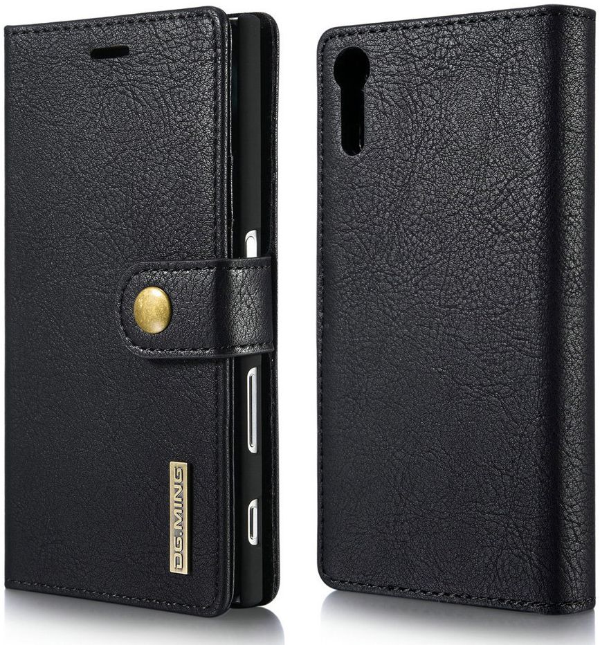 Sony Xperia XZ / XZs Echt Leren Portemonnee Hoesje Zwart afbeelding 3