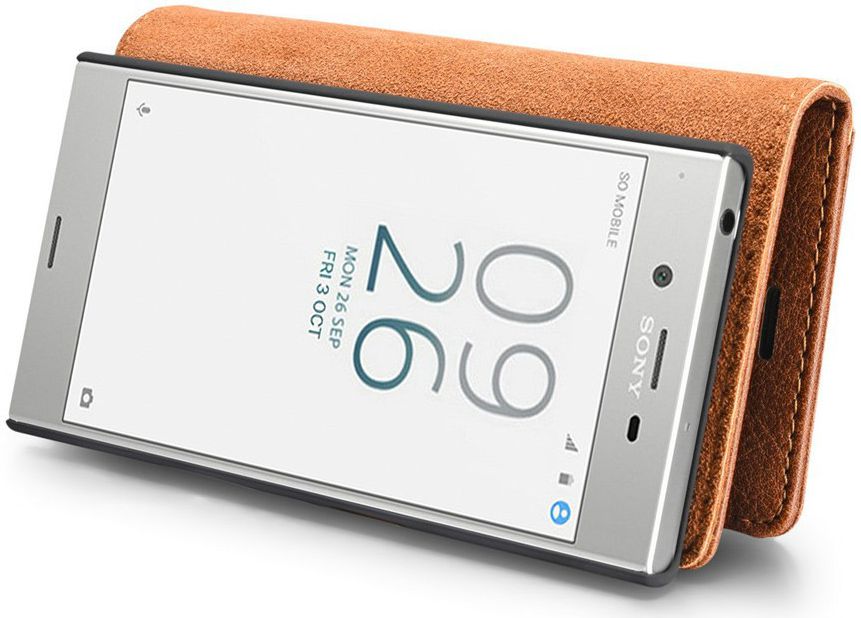 Sony Xperia XZ / XZs Echt Leren Portemonnee Hoesje Bruin afbeelding 11
