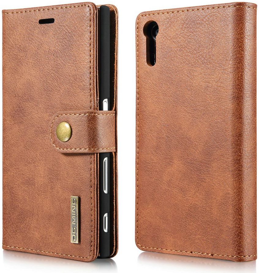 Sony Xperia XZ / XZs Echt Leren Portemonnee Hoesje Bruin afbeelding 3