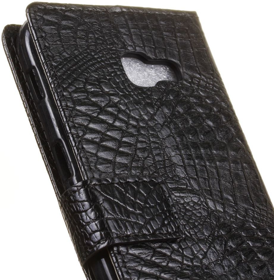 Samsung Galaxy A5 (2017) Portemonnee Hoesje Krokodil Structuur Zwart afbeelding 10