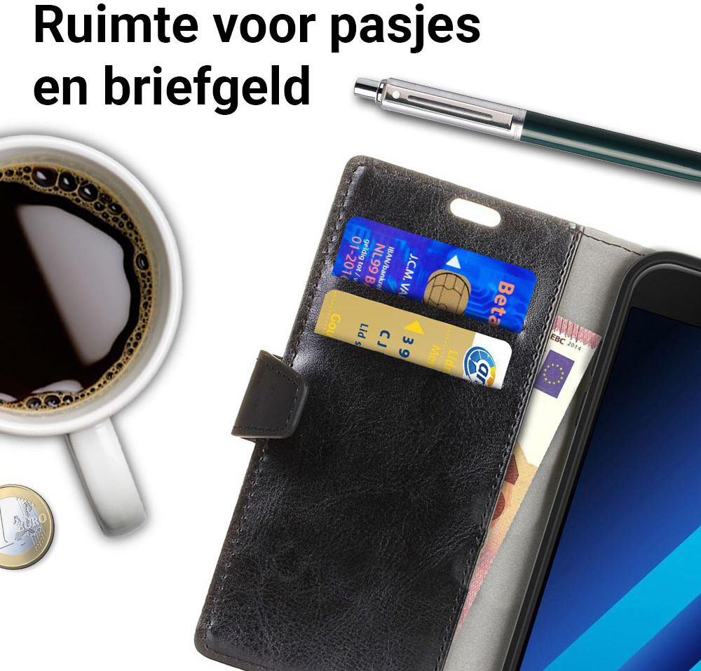 Samsung Galaxy A5 (2017) Hoesje met Kaarthouder Zwart afbeelding 4