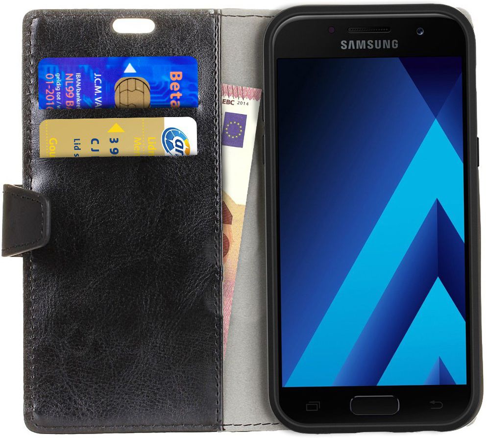 Samsung Galaxy A5 (2017) Hoesje met Kaarthouder Zwart afbeelding 2
