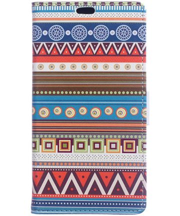 Alcatel Pixi 4 (4) portemonnee hoesje met print Tribal Pattern Hoesjes