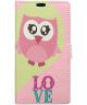 Alcatel Pixi 4 (4) portemonnee hoesje met print Love Owl