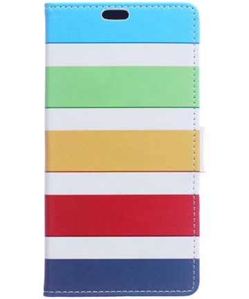 Alcatel Pixi 4 (4) portemonnee hoesje met print Stripes Hoesjes