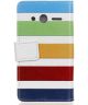 Alcatel Pixi 4 (4) portemonnee hoesje met print Stripes