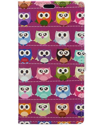 Alcatel Pixi 4 (4) portemonnee hoesje met print Owls Hoesjes