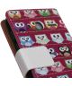 Alcatel Pixi 4 (4) portemonnee hoesje met print Owls