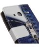 Alcatel Pixi 4 (4) portemonnee hoesje met print Denim