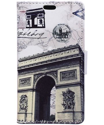 Alcatel Idol 4 portemonnee hoesje met print Arc de Triomphe Hoesjes