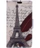 Alcatel Idol 4 portemonnee hoesje met print Eiffeltoren Brief