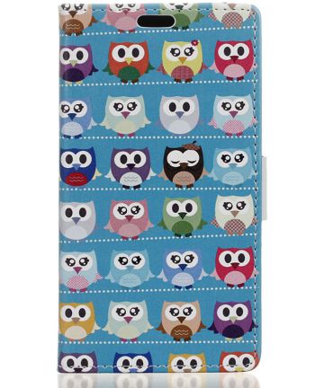 Samsung Galaxy A5 (2017) Portemonnee Print Hoesje Owls Blauw Hoesjes