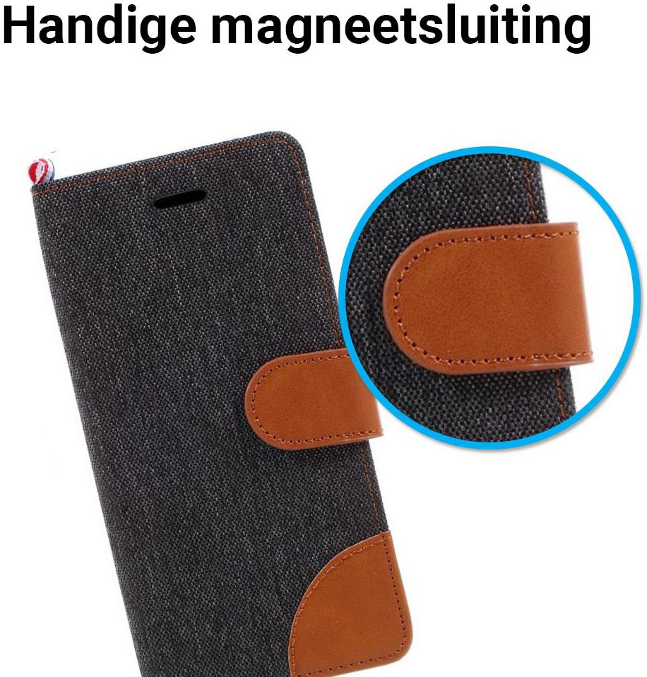 Samsung Galaxy Galaxy A5 (2017) Denim Portemonnee Hoesje Zwart afbeelding 4