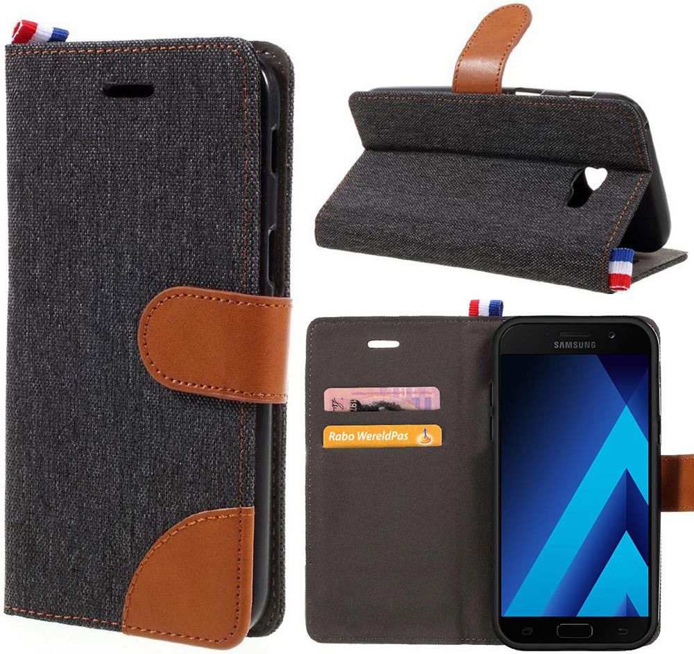 Samsung Galaxy Galaxy A5 (2017) Denim Portemonnee Hoesje Zwart afbeelding 9