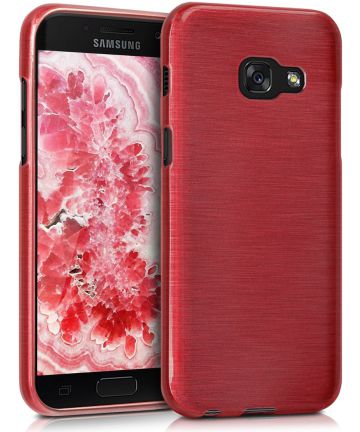 Samsung Galaxy A3 (2017) Geborsteld TPU Case Rood Hoesjes