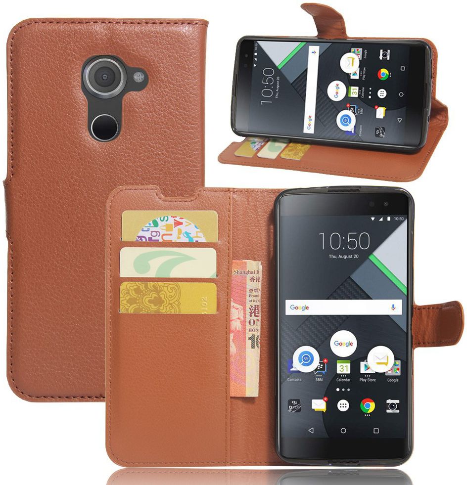 BlackBerry DTEK60 Portemonnee Hoesje Bruin afbeelding 1