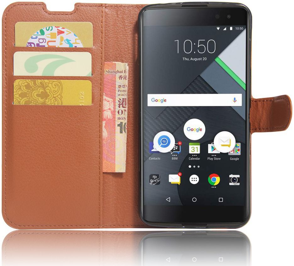 BlackBerry DTEK60 Portemonnee Hoesje Bruin afbeelding 2