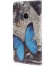 Huawei Nova Portemonnee Hoesje Blauwe Vlinder