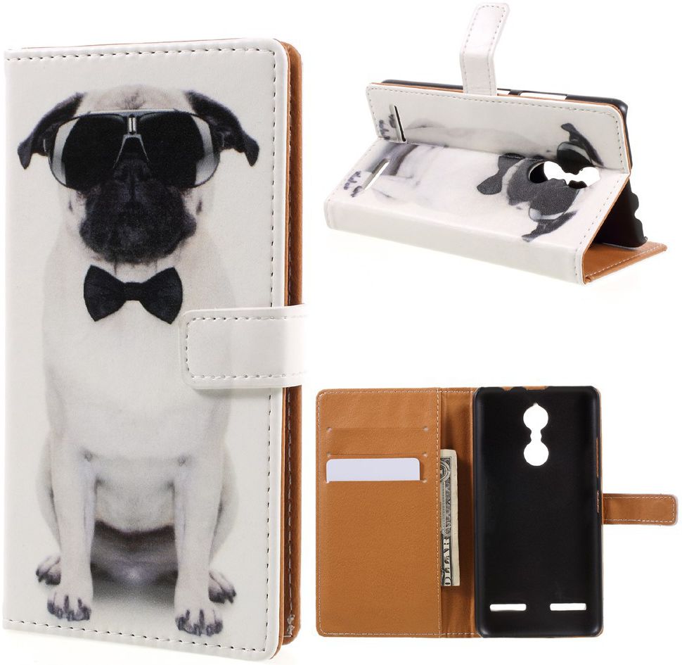Lenovo K6 Portemonnee Hoesje Hond afbeelding 1