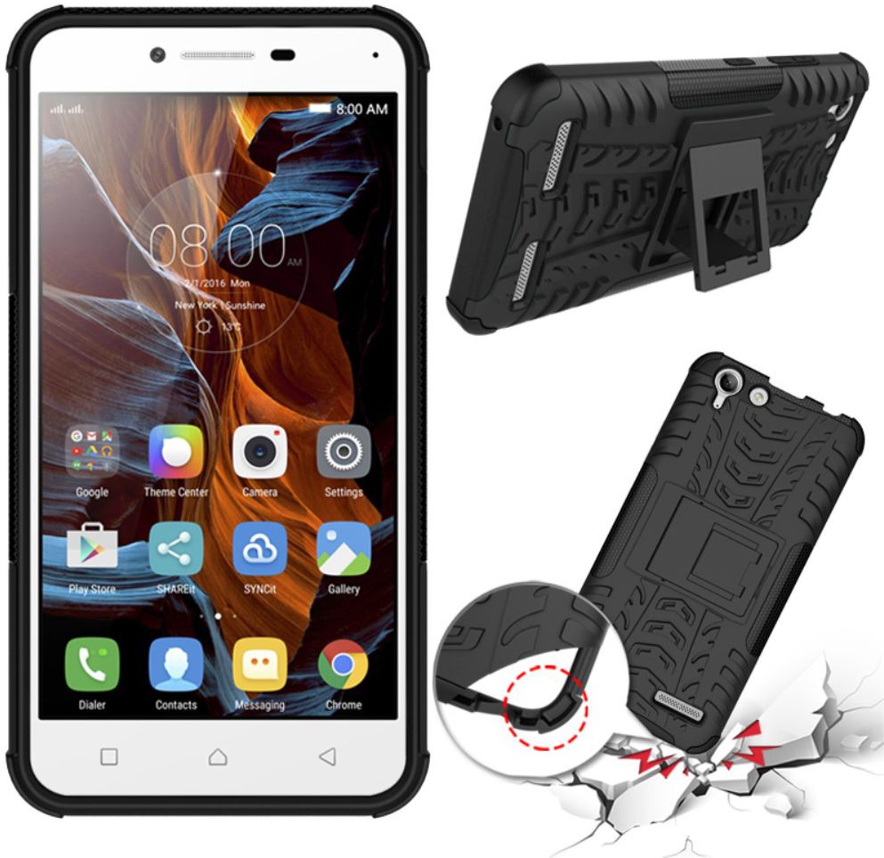 Lenovo Vibe K5/K5 Plus Hybrid Kickstand Hoesje Zwart afbeelding 2