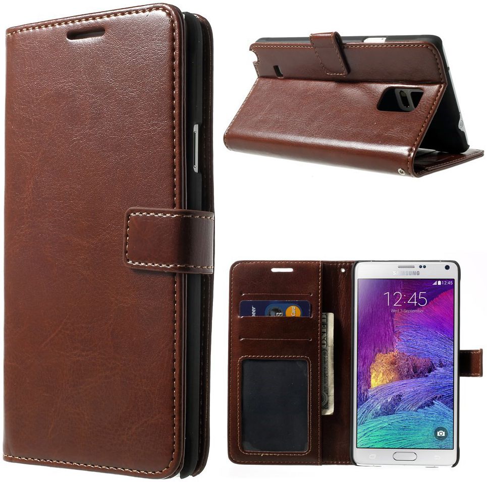 Samsung Galaxy Note 4 Wallet Case Bruin afbeelding 2