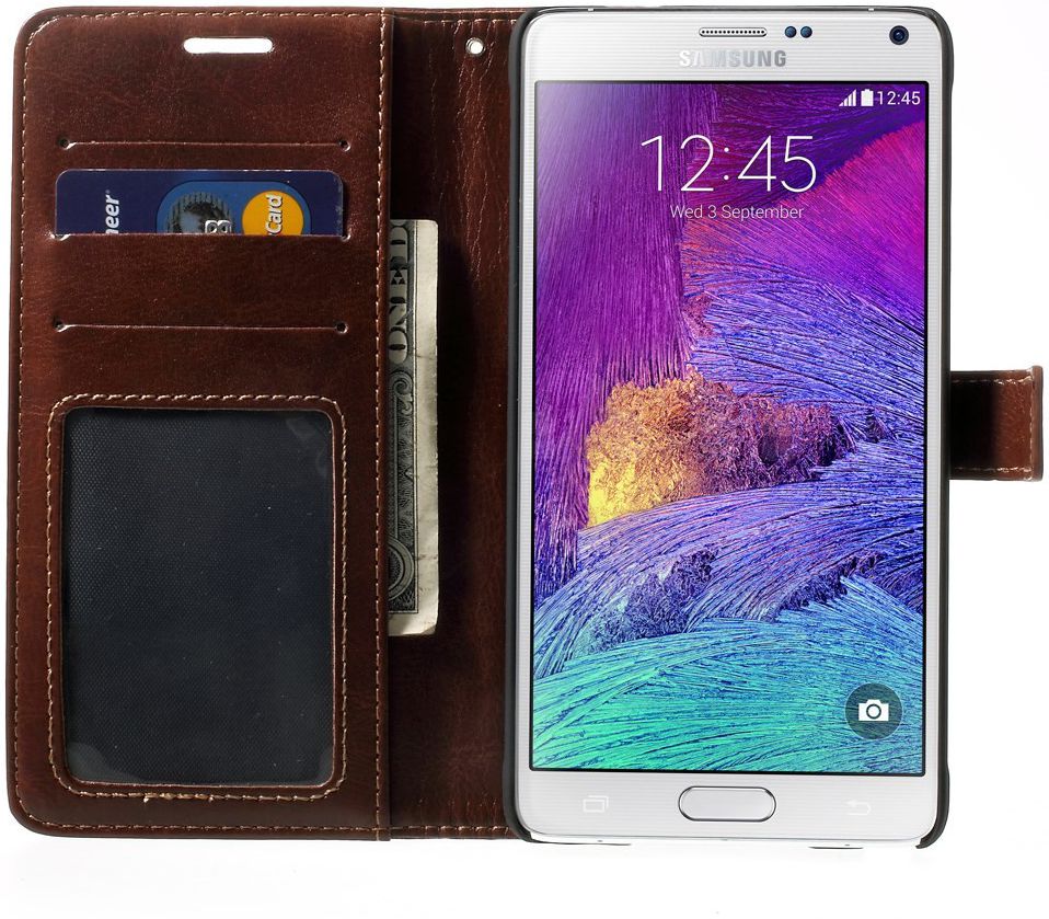Samsung Galaxy Note 4 Wallet Case Bruin afbeelding 1