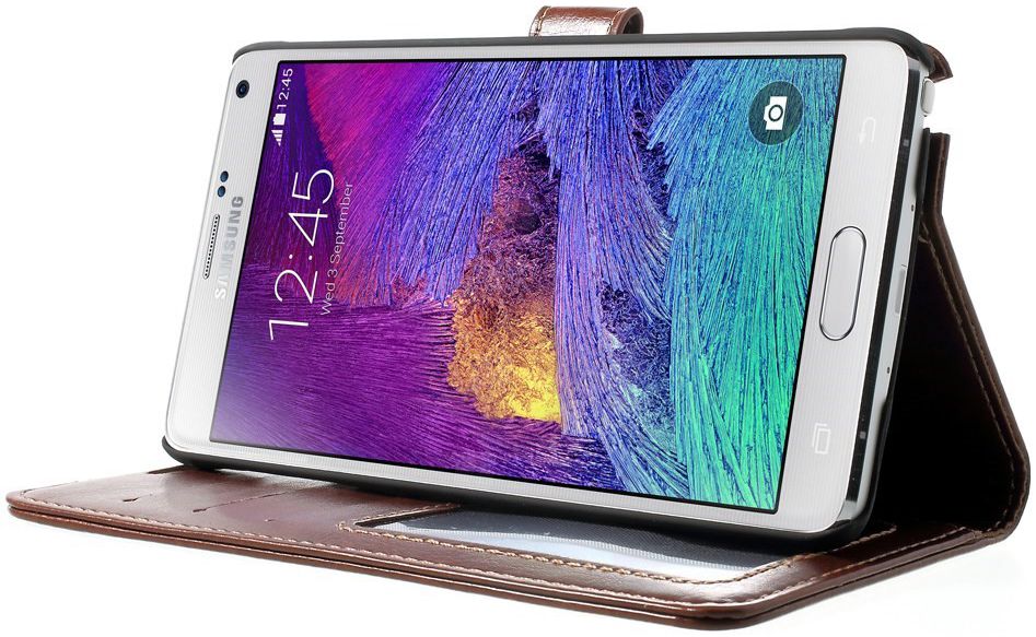 Samsung Galaxy Note 4 Wallet Case Bruin afbeelding 3