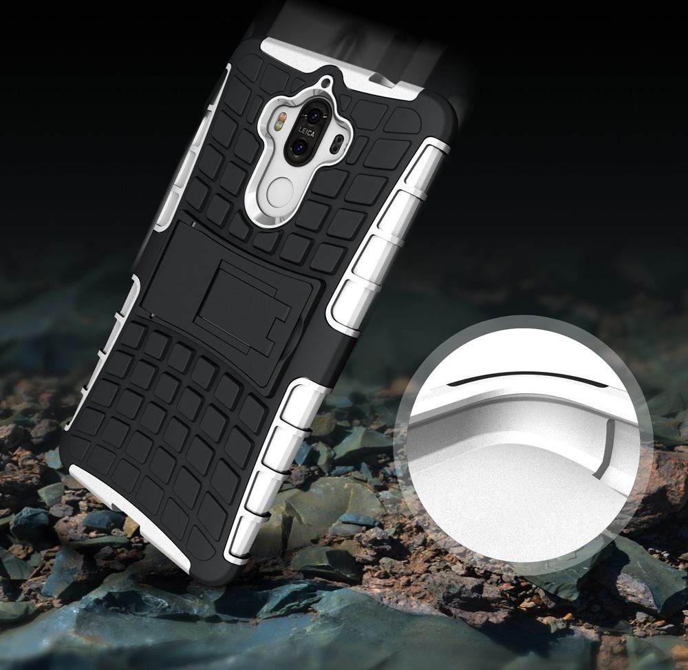 Huawei Mate 9 Hybrid Kickstand Hoesje Wit afbeelding 2
