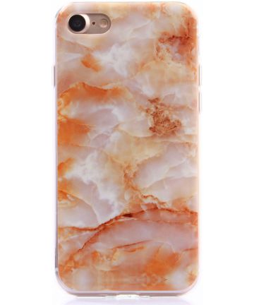 Apple iPhone 7 / 8 Print TPU Hoesje Orange Marble Hoesjes