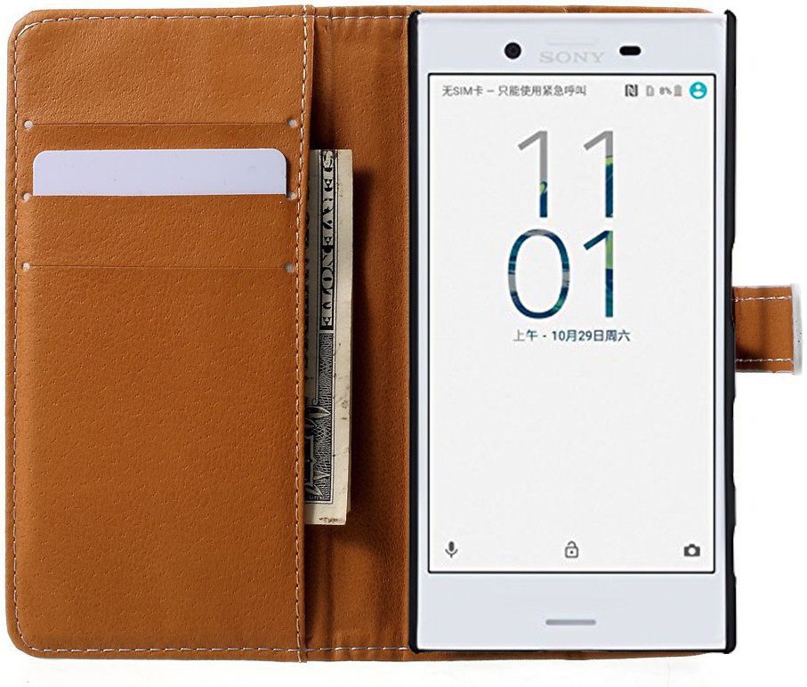 Sony Xperia X Compact Portemonnee Hoesje Cool Cat afbeelding 2