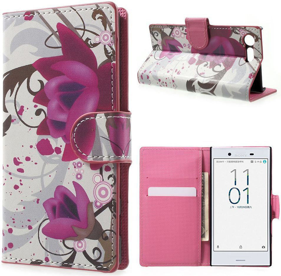 Sony Xperia X Compact Portemonnee Hoesje Kapok Flower afbeelding 1