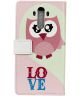 Huawei Mate 9 Wallet Case met Print Love Owls