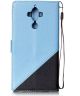 Huawei Mate 9 Color Splicing Portemonnee Hoesje Blauw