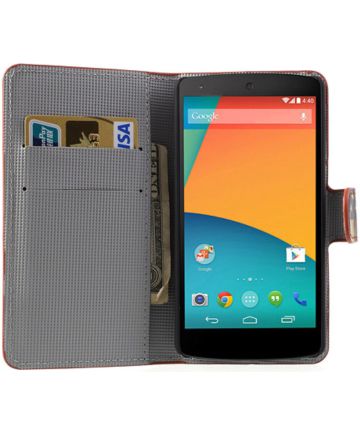 LG Google Nexus 5 Portemonnee Hoesje USA Vlag Hoesjes