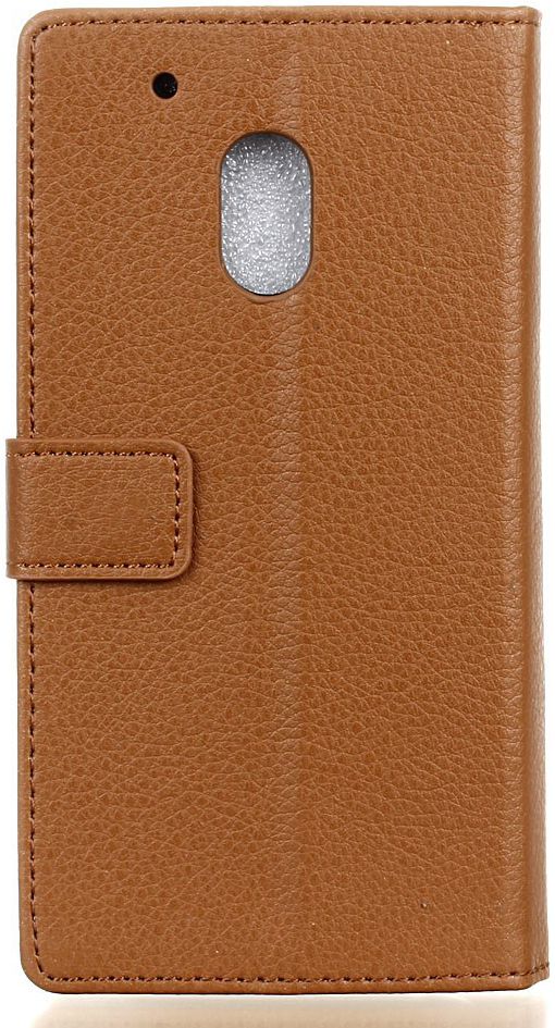 Motorola Moto G4 Play Portemonnee Hoesje Litchi Grain Bruin afbeelding 4