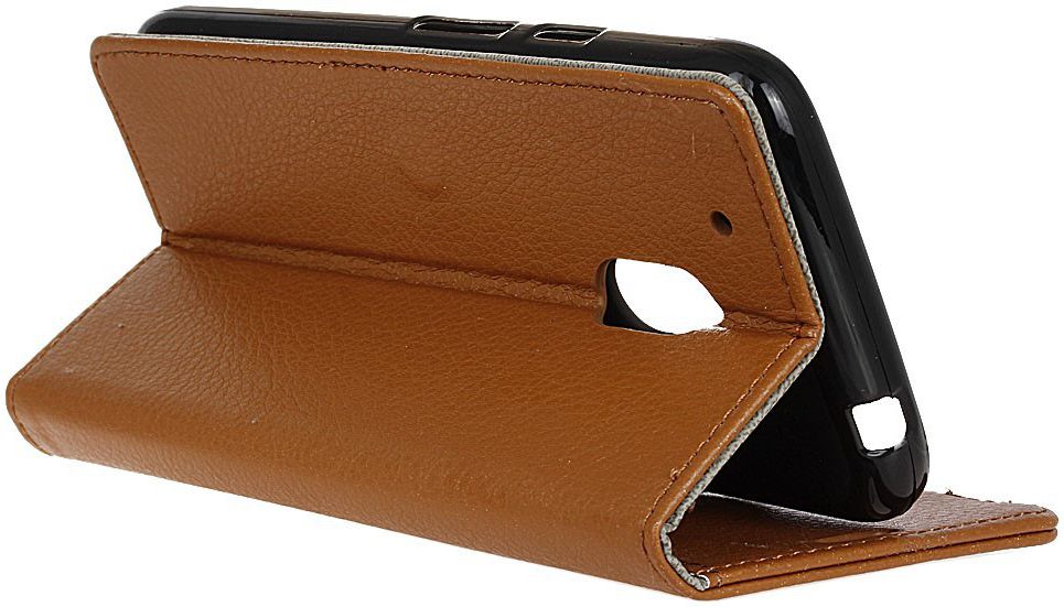 Motorola Moto G4 Play Portemonnee Hoesje Litchi Grain Bruin afbeelding 6