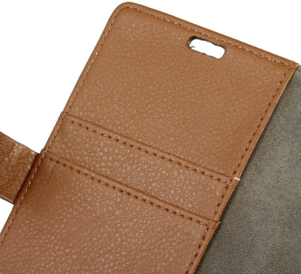 Motorola Moto G4 Play Portemonnee Hoesje Litchi Grain Bruin afbeelding 7