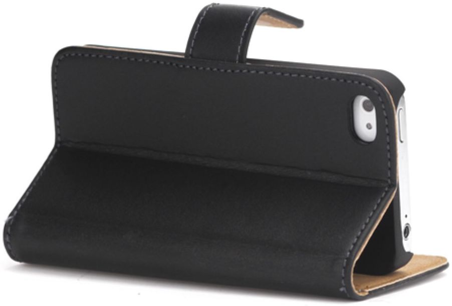 Apple iPhone 4(S) Lederen Hoesje Zwart afbeelding 5