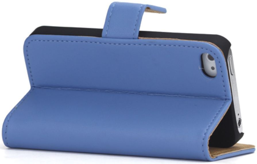 Apple iPhone 4(S) Lederen Hoesje Blauw afbeelding 5